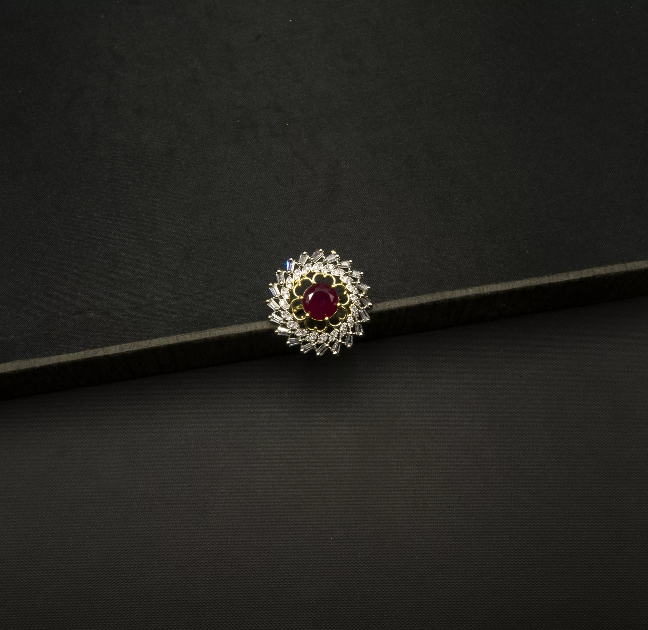RI-2204007 - American Diamond Ruby Studded Adjustable Ring RI-2204007 - American Diamond Ruby Studded Adjustable Ring