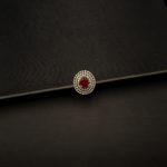 RI-2204011 - American Diamond Ruby Studded Adjustable Ring