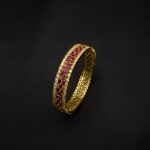 BA-2011014 - American Diamond Ruby Studded Bangle