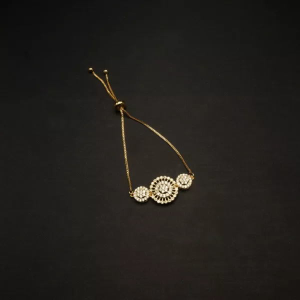 BL-2207008 - Gold Plated American Diamond Slider Bracelet