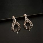 ER-2207002 - American Diamond Rose Gold Plated Statement Earrings