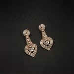 ER-2207006 - American Diamond Rose Gold Plated Contemporary Statement Earrings