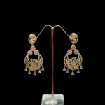 ER-2207008 - Gold Plated American Diamond Dangle Jhumka Earrings
