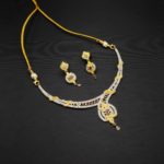 NS-2207004 - Gold Plated American Diamond Necklace Set