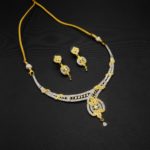 NS-2207005 - Gold Plated American Diamond Necklace Set