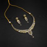 NS-2207006 - Gold Plated American Diamond Necklace Set