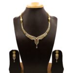 NS-2207006 - Gold Plated American Diamond Necklace Set