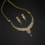 NS-2207007 - Gold Plated American Diamond Necklace Set