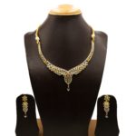 NS-2207007 - Gold Plated American Diamond Necklace Set