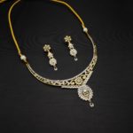 NS-2207008 - Gold Plated American Diamond Necklace Set