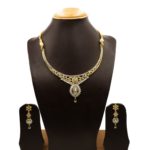 NS-2207008 - Gold Plated American Diamond Necklace Set
