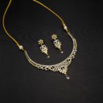 NS-2207009 - Gold Plated American Diamond Necklace Set