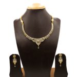 NS-2207009 - Gold Plated American Diamond Necklace Set