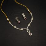 NS-2207010 - Gold Plated American Diamond Necklace Set