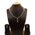NS-2207010 - Gold Plated American Diamond Necklace Set