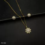PS-094 - American Diamond Contemporary Flower Pendant Set