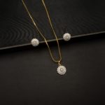 PS-2207010 - White Gold Plated Minimal & Dainty Pendant Set