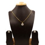 PS-2207010 - White Gold Plated Minimal & Dainty Pendant Set