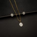 PS-2207011 - White Gold Plated Contemporary Pendant Set