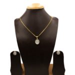 PS-2207011 - White Gold Plated Contemporary Pendant Set