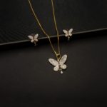 PS-2208004 - American Diamond Contemporary Butterfly Pendant Set