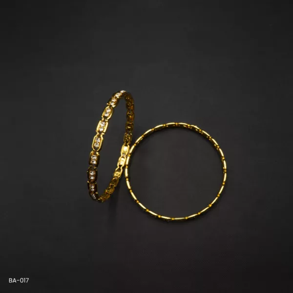 BA-017 – Gold Plated American Diamond Studded Bangle