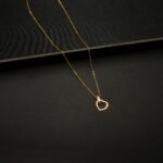 CH-2210004 - Gold Plated American Diamond Heart Necklace