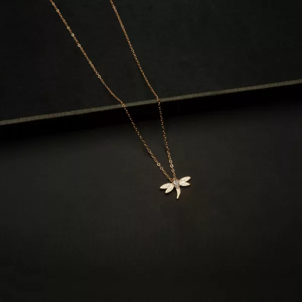 CH-2210008 - American Diamond Dragonfly Necklace
