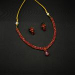 NS-2210005 - Contemporary Flower Radiant Ruby Necklace Set