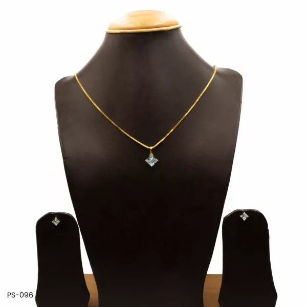 PS-096 - Princess Shape Minimal AD Pendant Set