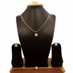 PS-2203001 - Classic American Diamond Pearl Pendant Set