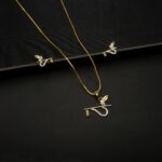 PS-2210002 - American Diamond Contemporary OM & Krishna Flute Pendant Set