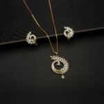 PS-2210004 – American Diamond Contemporary Peacock Pendant Set
