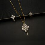 PS-2210007 - Elegant Princess Cut American Diamond Pendant Set