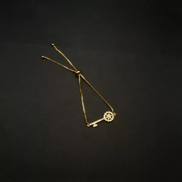 BL-2102016 - Gold Plated American Diamond Slider Bracelet