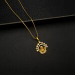 CH-2211006 - Gold Plated AD Studded Contemporary Ganesh Locket