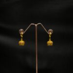 ER-2211003 - Gold Plated AD Studded Pinjada Hoop Earrings