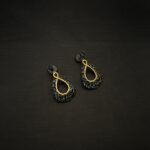 ER-2211006 - American Diamond & Blue Stone Dangle Earrings