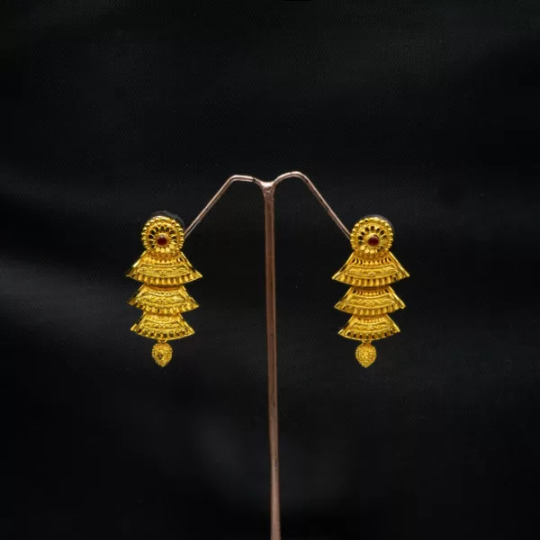 ER-2211008 - Gold Plated Traditional Waterfall Earrings