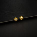 ER-2211012 - Gold Plated Contemporary Pearl Stud Earrings