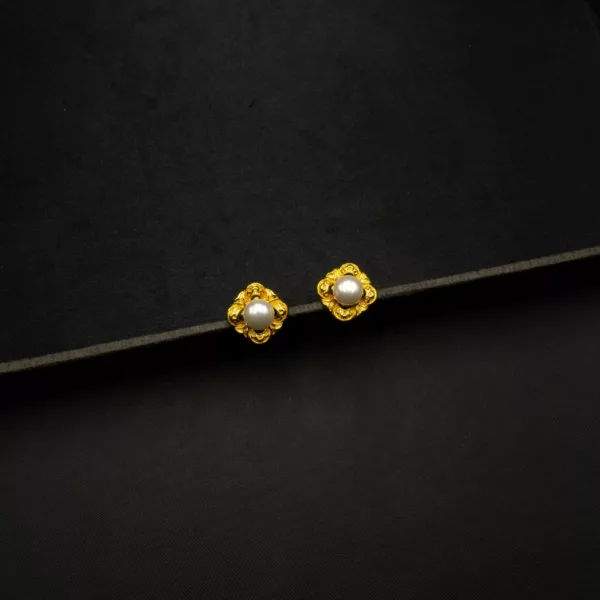 ER-2211012 - Gold Plated Contemporary Pearl Stud Earrings