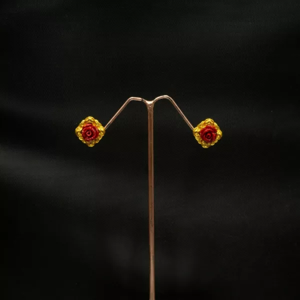 ER-2211013 - Gold Plated Traditional Rose Studs