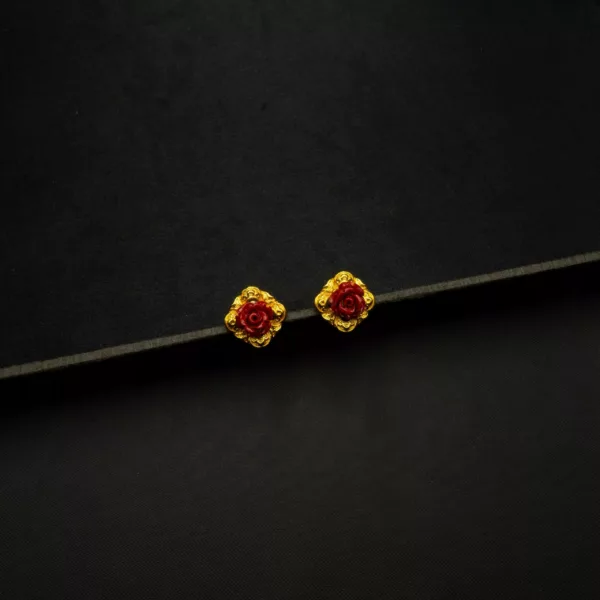 ER-2211013 - Gold Plated Traditional Rose Studs