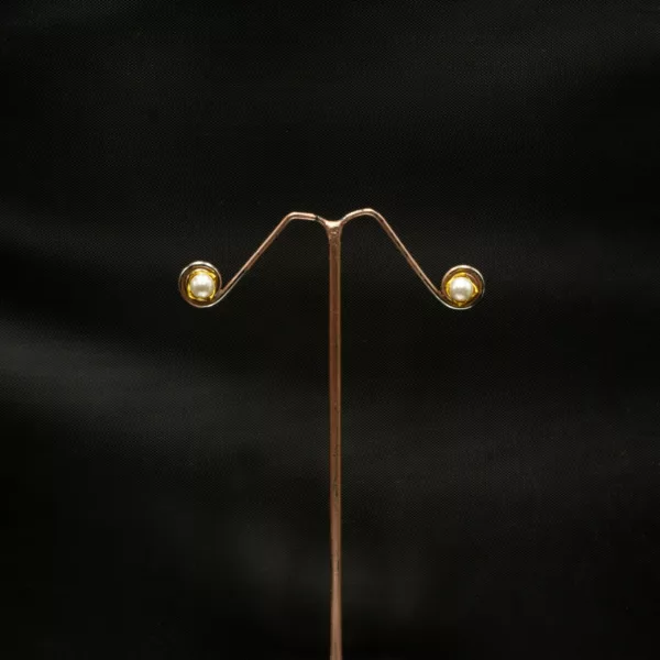 ER-2211014 - Minimal & Dainty Gold Plated Pearl Ear Tops