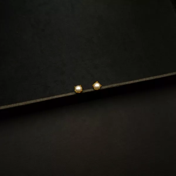 ER-2211014 - Minimal & Dainty Gold Plated Pearl Ear Tops
