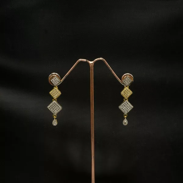 ER-2211015 - American Diamond Contemporary Dangle Earrings