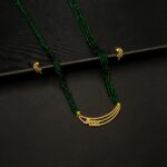 MA-2211001 - American Diamond Green Potey Long Mangalsutra Set