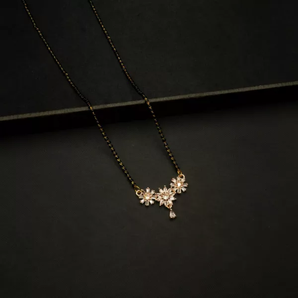 MA-2212007 - Gold Plated American Diamond Mangalsutra