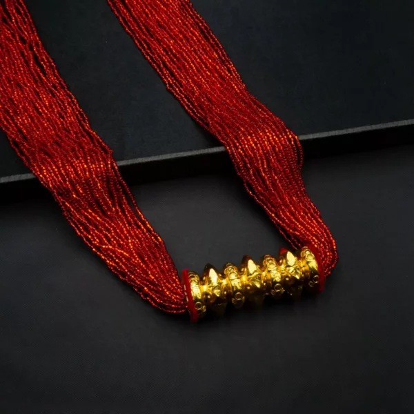 NS-2211002 - Tradtional Gold Plated Maili Tilhari With Red Potey