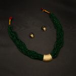NS-2211003 - American Diamond Choker Set With Green Potey